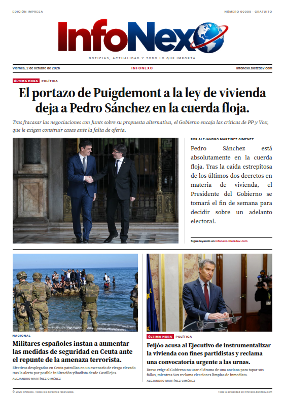 Portada impresa del 2 de octubre